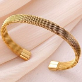 تصویر دستبند حصیری مردانه استیل 