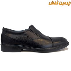 تصویر کفش چرم مردانه سایز بزرگ ( بزرگ پا ) رخشی بدون بند کد 7687 Rakhshi men's large size leather shoes