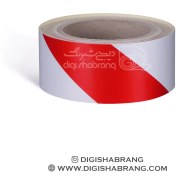 تصویر شبرنگ نواری قرمز و سفید ۵ سانتی ۲۰ متری 