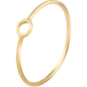 تصویر انگشتر طلای زنانه 18 عیار بان گالری مدل مینیمال دایره توخالی سه خط 