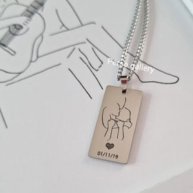 تصویر گردنبند حکاکی مستطیلی 