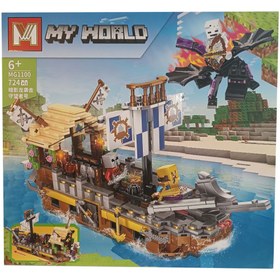 تصویر لگو کشتی ماینکرافت مدل MG1100 با ۷۲۴ قطعه 