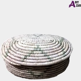 تصویر سبد حصیری بیضی در دار نظم دهنده جای نخ و سوزن - کد: 293 