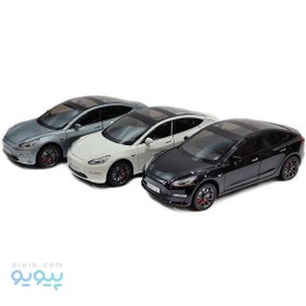 تصویر ماکت ماشین فلزی طرح تسلا برقی MODEL 3 تک و عمده 