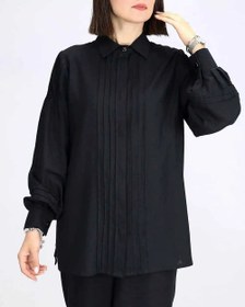 تصویر شومیز لینن رگه‌دوزی 