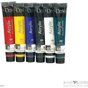 تصویر اکریلیک21میل بسته6رنگ وستا 