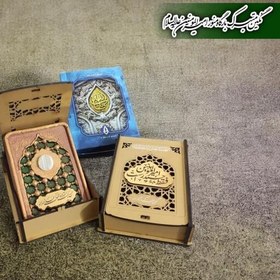 تصویر هدیه غدیر سنگ نگین متبرک حرم امیرالمومنین امام علی علیه السلام بر روی سفال و هنر دستی هدیه غدیری 