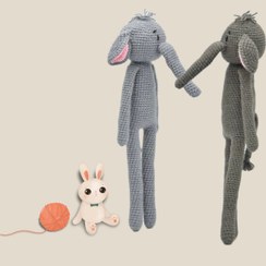 تصویر عروسک المیرا تالین دست‌بافت ژُته – فیل خاص و دست‌ساز 