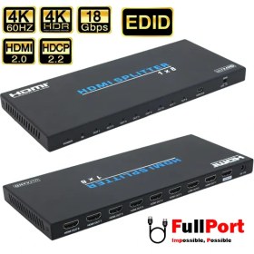 تصویر اسپلیتر 8 پورت HDMI ورژن 2.0 فرانت مدل FN-V218 FARANET FN-V218 HDMI Splitter V2.0 8 Port