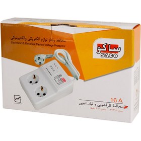 تصویر محافظ برق لباسشویی و ظرف شویی 2 خانه ارت دار ساکو با کابل 1.3 متری 22216 SACO 22216 1.3 POWER STRIP