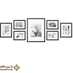 تصویر قاب عکس دکوراتیو 7 عددی مدل DT72P مشکی 