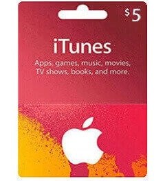 تصویر گیفت کارت 5 دلاری آیتونز Gift card 5$ iTunes