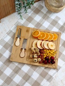 تصویر تخته سرو بامبو به همراه ابزار ۶ 