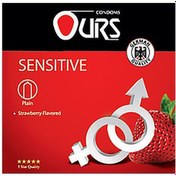 تصویر کاندوم بسیار نازک توت فرنگی اورس Ours Sensitive Strawberry Flavored Condom