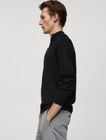 تصویر سویشرت با بافت متوسط و یقه قیفی همراه با زیپ برند mango man Medium-Knit Sweater With A Funnel Neck And Zip