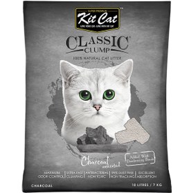 تصویر خاک گربه کیت کت کلاسیک ۱۰ لیتری (زغال‌سنگی) برند kit cat Kit Cat Classic Clump Cat Litter 10L (Charcoal)