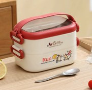 تصویر ظرف غذا دو طبقه استیل 