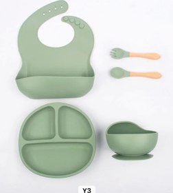 تصویر سرویس غذا خوری 5 تیکه سیلیکونی Silicone Plate 