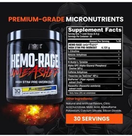 تصویر پمپ هموریج ناترکس Nutrex Research Hemo-Rage Extreme High Stim Pre Workout