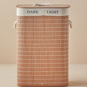 تصویر سبد رخت چرک دو محفظه تاشو بامبو انگلیش هوم اوربن 