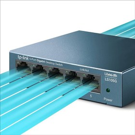 تصویر سوئیچ 5 پورت گیگابیتی و دسکتاپ تی پی لینک مدل LS105G ا TP-Link LS105G 5-Port 10/100/1000Mbps Desktop Network Switch TP-Link LS105G 5-Port 10/100/1000Mbps Desktop Network Switch