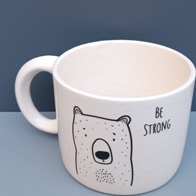 تصویر ماگ طرح خرس مدل استوانه ای کوتاه