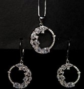 تصویر نیم ست نقره زنانه تاج ماه ایتالیایی ۷.۹۵ گرم 