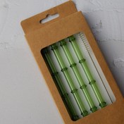 تصویر پک 4 تایی نی طرح بامبو به همراه نی‌شور 