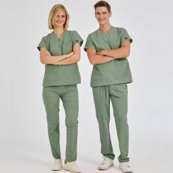 تصویر اسکراب پزشکی سبز کموفلاژ مدل دکتر گریز چیزگی (پارچه نازک) 