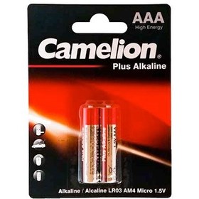 تصویر باتری نیم قلمی کملیون مدل پلاس الکالین بسته 2 عددی battery Camelion Plus Alkaline AAA