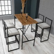 تصویر میز و صندلی ناهارخوری کافه و کافی شاپ آهن و چوب ترمو وود مدل TMD34 