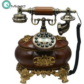 تصویر تلفن رومیزی آرنوس، تلفن سلطنتی دست ساز ساخته شده از رزین، تلفن دکوری و تزیینی زیبا سبک قدیمی دارای کالر آیدی | کد 410W 