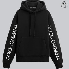 تصویر هودی مردانه مشکی لوگو دار 