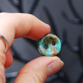 تصویر دکمه سنگی آمازونیت طبیعی گرد 1.71گرم 