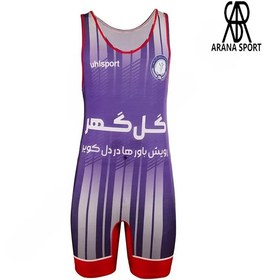 تصویر دوبنده کشتی آلشپرت گل گهر سیرجان GGS | آرنا اسپورتر Buy Alshport Wrestling Singlet Gohar Sirjan GGS - Arenasporter.ir