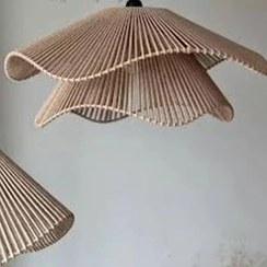 تصویر لوستر رافیا مدل لاله مشکی 