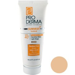 تصویر کرم ضد آفتاب فیزیکال کرم پودری SPF40 پرودرما Proderma مناسب پوست حساس 