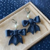 تصویر گوشواره مروارید پاپیونی ترند 