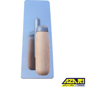 تصویر ماله استیل دسته چوبی 