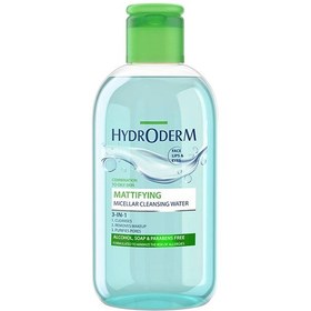 تصویر میسلار واتر 3 در 1 هیدرودرم مناسب پوست چرب و مختلط حجم 250 میلی لیتر Hydroderm Mattifying Micellar Water For Oily Skins