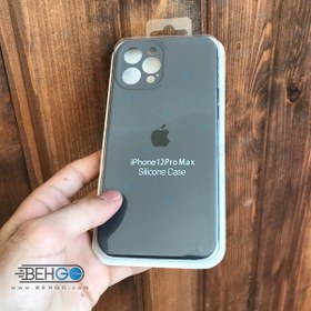 تصویر قاب ایفون 12 پرو مکس کاور سیلیکونی اپل با محافظ لنز دوربین گوشی ایفون Silicone iPhone 12 Pro max Silicone Case For Apple iPhone 12 Pro Max Camera lens Protector