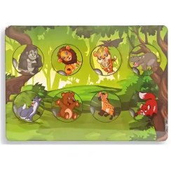 تصویر پازل هوش چین حیوانات جنگل 