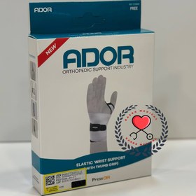 تصویر مچ بند انگشتی الاستیک فری سایز کد 210840 آدور Elastio wrist support with thumb grip freesize Ador