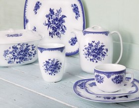 تصویر سرویس چینی زرین 12 نفره کامل فلورانس (98 پارچه) Zarin Iran Quattro Florence 98 Pieces Porcelain Dinnerware Set