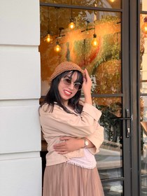 تصویر کلاه رافیا - کرم 