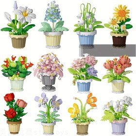 تصویر لگو گل با گلدان 