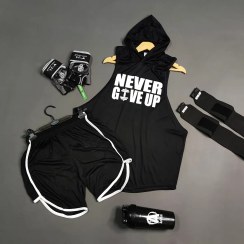 تصویر ست هودی و شلوارک NEVER GIVE UP 