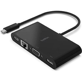 تصویر هاب USB-C بلکین 4 پورت مدل AVC005btBK Belkin AVC005btBK USB-C Hub 4-in-1 Multimedia Adapter