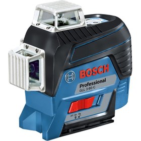 تصویر تراز لیزری بوش 3 خط مدل gll 3-80 c + bt 150 gll 3-80 c bt 150 Bosch