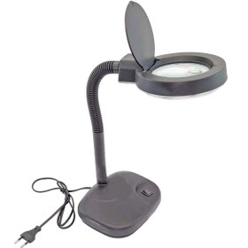 تصویر ذره بین رومیزی چراغ دار 